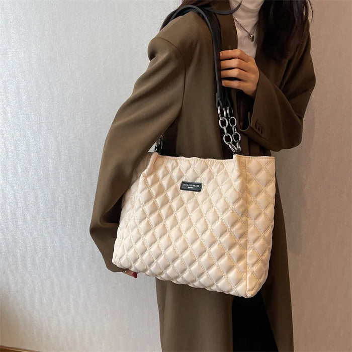 Casual Cotton Shoulder Tote – Soft, Fashionable Design for Women - Samanta Factory
