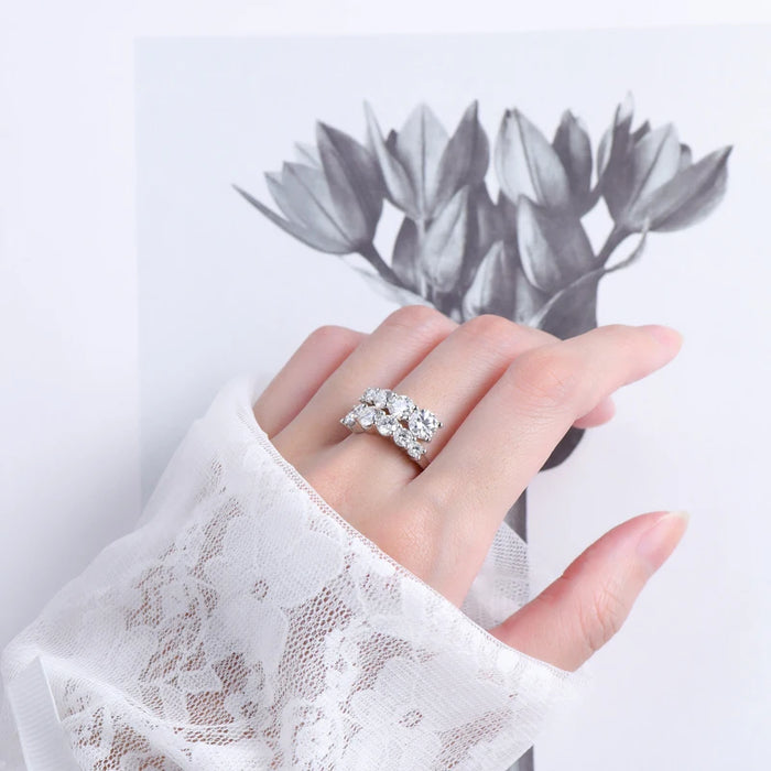 Moissanite Wedding Band – 3.26cttw Multi-Stone Sparkle