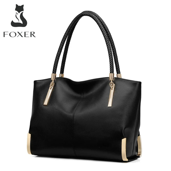 Leather Tote Bag – Soft Casual Shoulder Handbag for Women - Samanta Factory