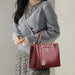 Women’s Soft PU Leather Handbag – Fashionable Casual Tote with Sequined Detail - Samanta Factory