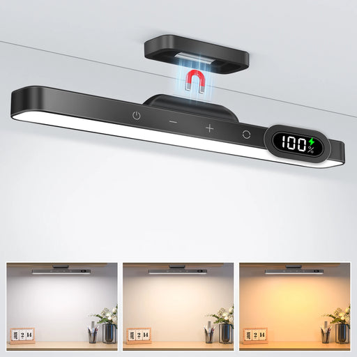 Rechargeable LED night light bar with 120 dimmable LEDs, magnetic back, touch and remote control for bedroom, mirror, cabinet, and desk use