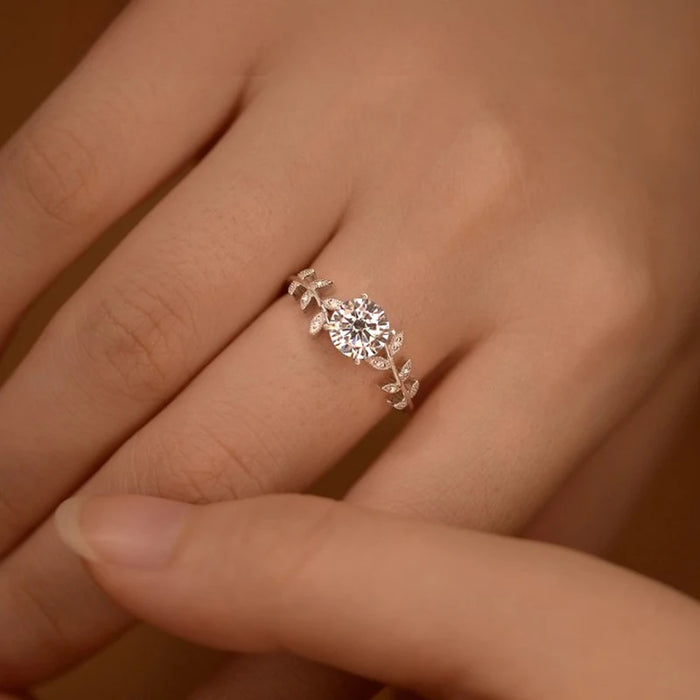 Moissanite Ring – S925 Sterling Silver 18K White Gold Plated