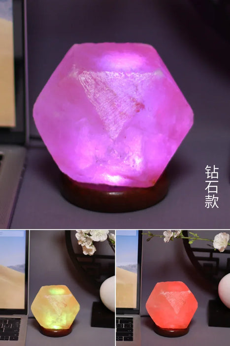 Himalayan Salt Lamp – Color-Changing LED with USB & Natural Air Purification
