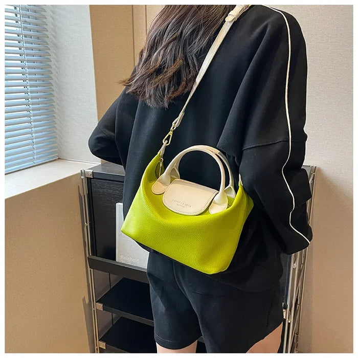 Compact Unisex Barrel-Shaped Crossbody Bag with Modern Flap Design - Samanta Factory