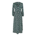 Women’s V-Neck Floral Maxi Dress – High-Waist Slit for Effortless Boho Chic - Samanta Factory