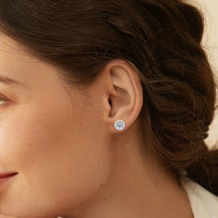 Premium 925 Sterling Silver Round Cut Earrings for Timeless Brilliance