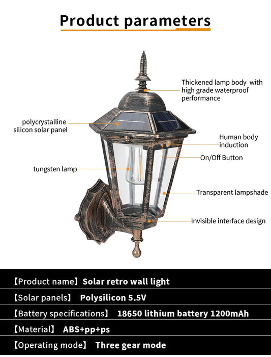 Retro Solar Pathway Light – Waterproof LED Outdoor Garden Lamp - Samanta Factory