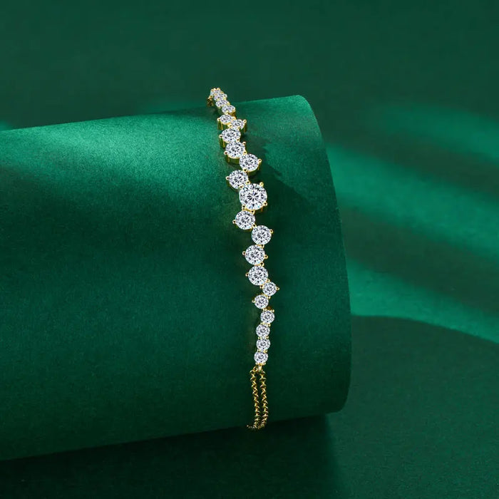 Moissanite Bracelet – Adjustable 925 Sterling Silver Design