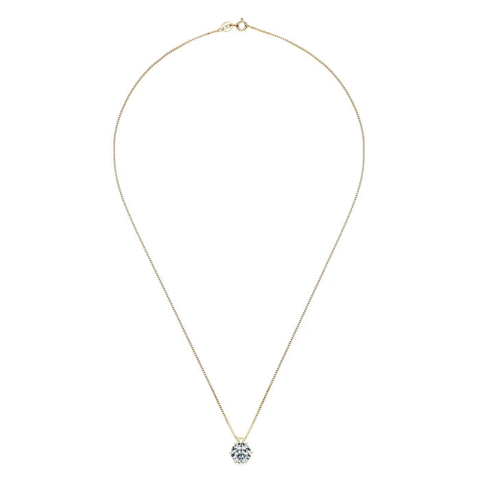 Moissanite Pendant Necklace – D-Color Round Solitaire