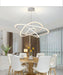 Art Deco Pendant Light – White Acrylic & Iron Chandelier with Remote Control - Samanta Factory