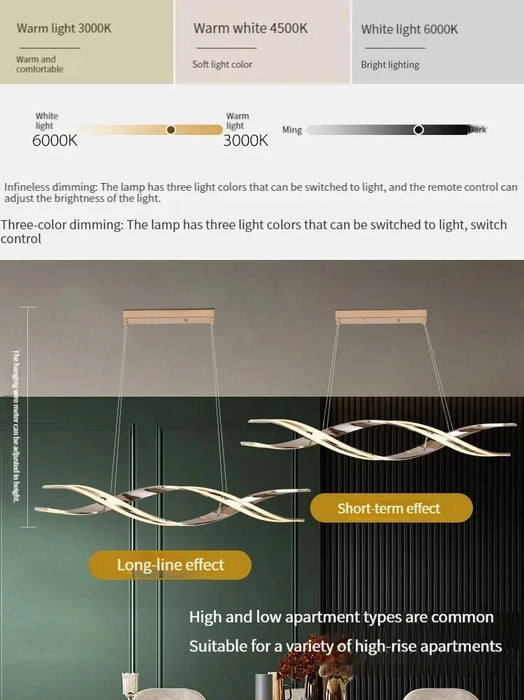 Modern LED Pendant Light – Polished Chrome with Remote Dimming - Samanta Factory