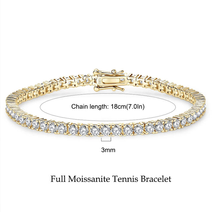 Luxury D Color Round Cut Bracelet for Men & Women - Samanta Factory