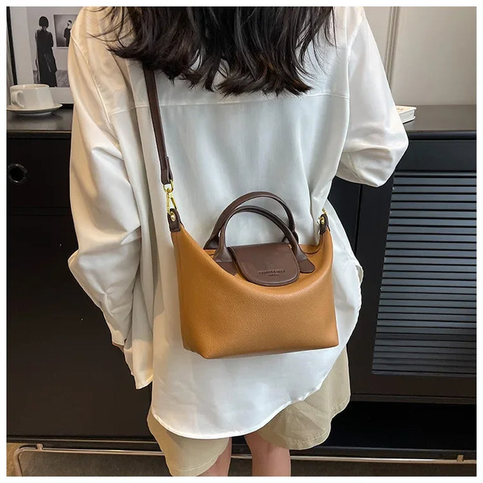 Compact Unisex Barrel-Shaped Crossbody Bag with Modern Flap Design - Samanta Factory
