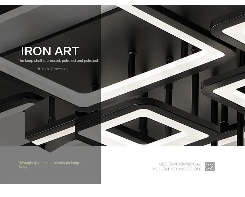 LED Ceiling Light – Modern Geometric Design with Remote Dimming - Samanta Factory