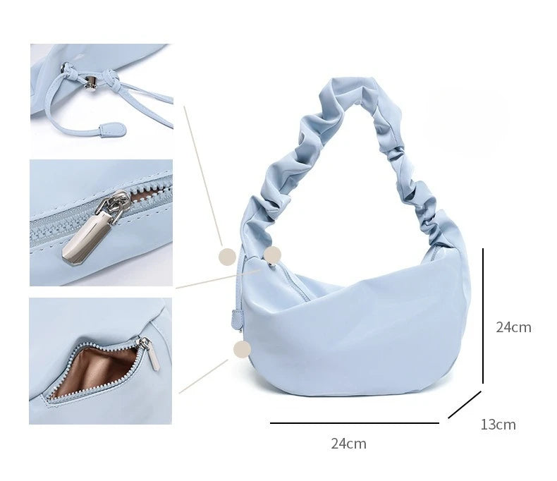 PU Leather Shoulder Bag – Versatile Solid-Color Satchel