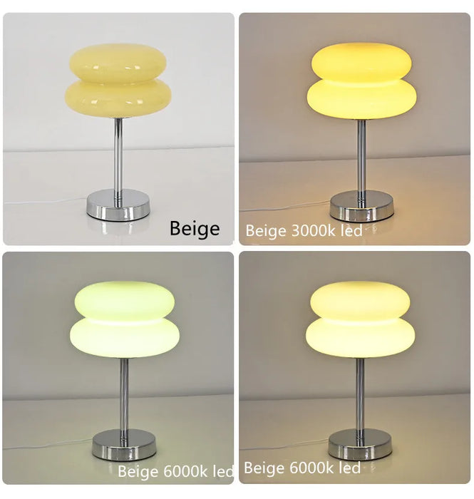 Modern Stained Glass Table Lamp – Touch Control LED Bedside Lighting