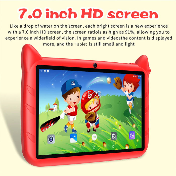 BDF 7-Inch Kids Tablet – Android 13 with 64GB Storage, Dual Cameras & Parental Controls
