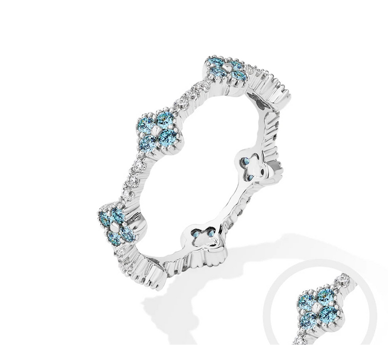 Moissanite Wedding Band – D-Colour VVS1 Round Cut in Sterling Silver