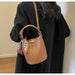 PU Leather Knitted Bucket Bag – Soft Casual Messenger Handbag for Women - Samanta Factory