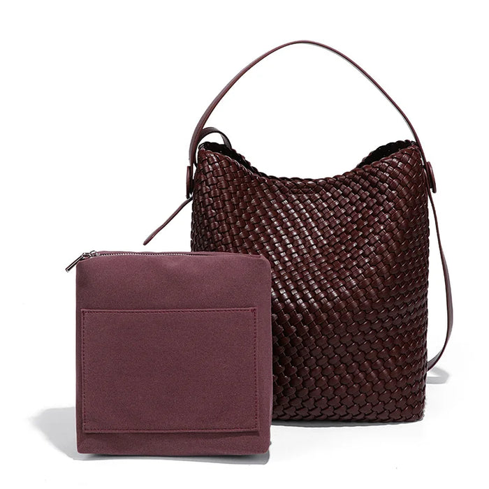 Woven Bucket Tote Bag for Women – Large Crossbody Hobo Shoulder Bag for Summer - Samanta Factory
