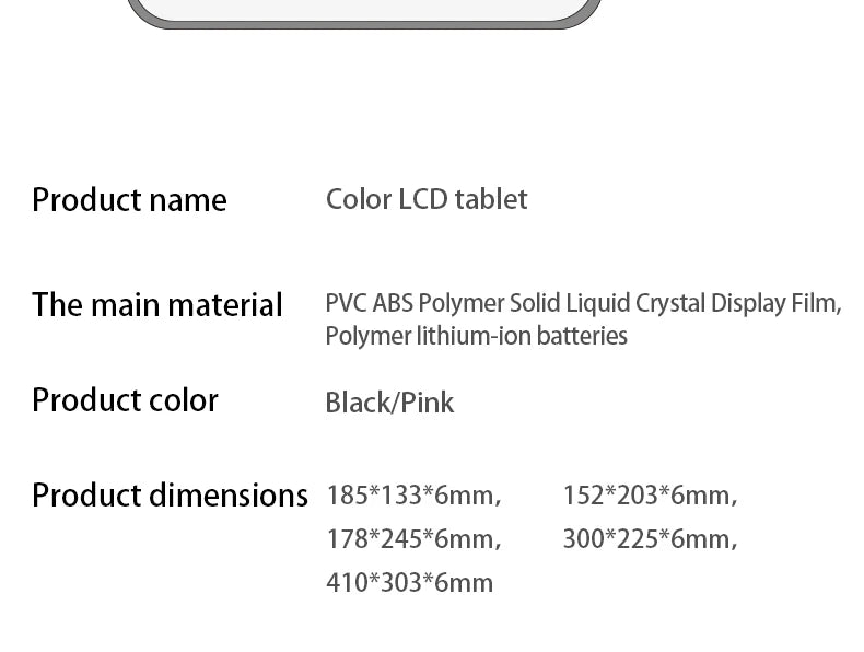 LCD Writing Tablet – Colorful Screen with One-Tap Erase & Pressure-Sensitive Drawing