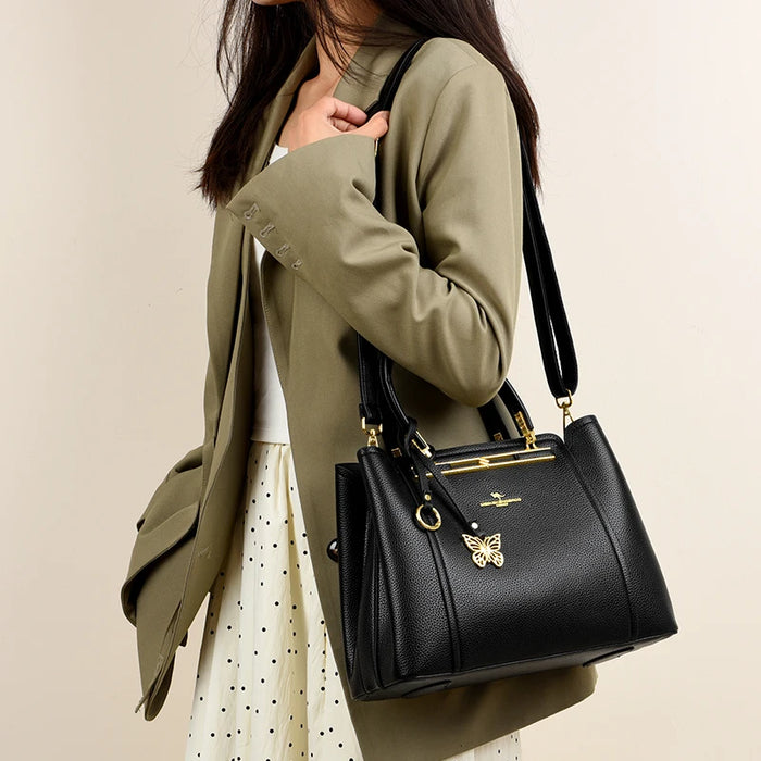 Women’s Tote Bag – Soft Microfiber Leather Casual Handbag with Zipper Closure - Samanta Factory