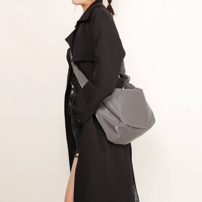 PU Leather Shoulder Bag – Versatile Solid-Color Satchel