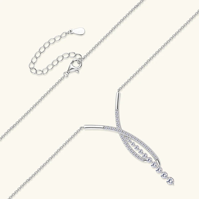 Moissanite Pendant Necklace – 2 Carat D-Color Round Solitaire