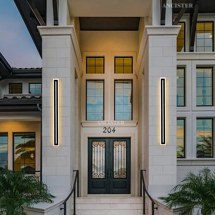 Outdoor LED Wall Light – Waterproof IP65 Long Strip Sconce for Porch & Courtyard
