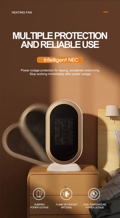 Mini Electric Space Heater – Adjustable Temperature & LED Display Samanta Factory