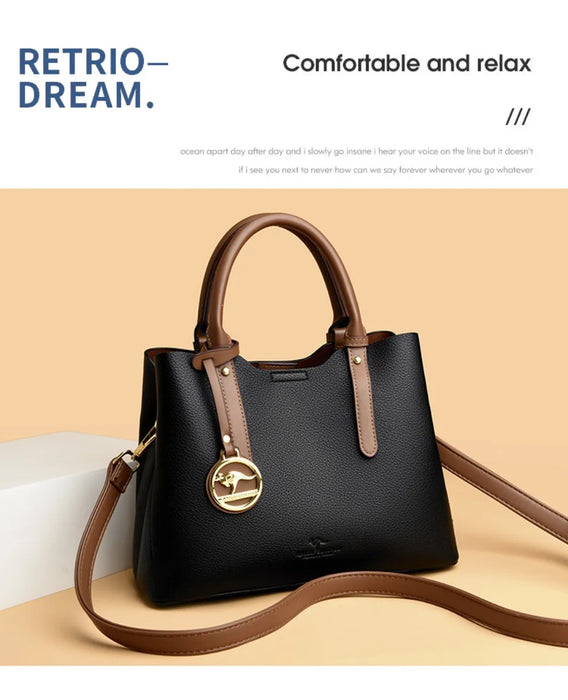 Soft PU Leather Handbag for Women – Luxury Designer Shoulder Tote - Samanta Factory