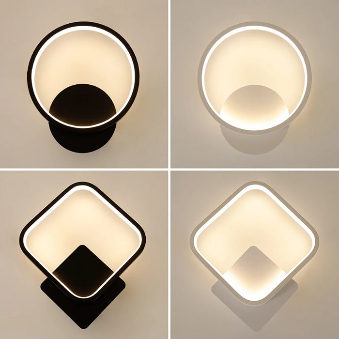 Modern LED wall light with die-cast aluminum finish, mounted in a bedroom with adjustable brightness and colour settings

