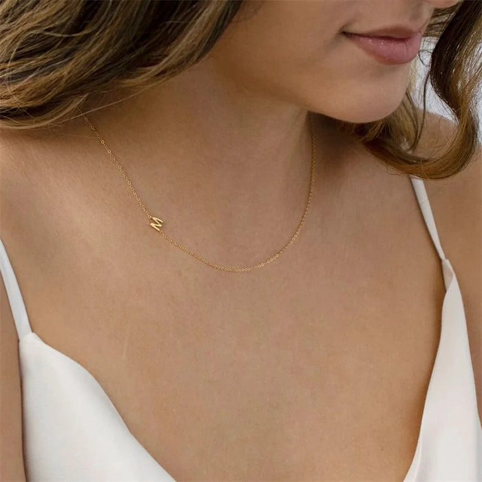 Custom Name Necklace – Gold Letter Pendant for Women SF