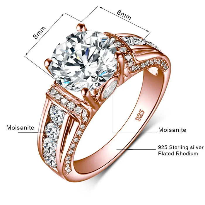 2ct Moissanite Ring – D Color VVS1 with Blue Sapphire Accent SF