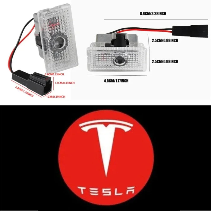 Tesla 2Pcs Car Door Projector Welcome Lights Accessories For Tesla Model 3 S X Y Cybertruck Roadster SpaceX Car Accessories - Samanta Factory