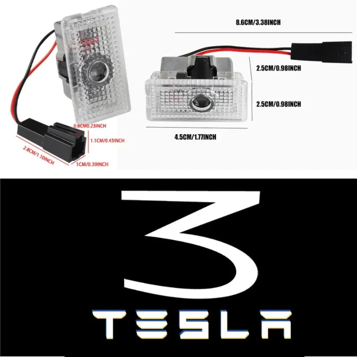 Tesla 2Pcs Car Door Projector Welcome Lights Accessories For Tesla Model 3 S X Y Cybertruck Roadster SpaceX Car Accessories - Samanta Factory
