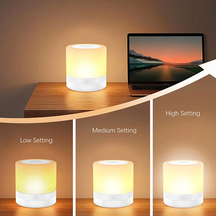Rechargeable Table Lamp – 360° Dimmable Lighting with Hook Design for Bedroom & Decor - Samanta Factory