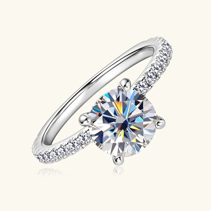 Moissanite Ring – 2ct Round-Cut Solitaire