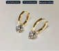 925 sterling silver moissanite hoop earrings with 1.0CT round cut stones in white gold finish
