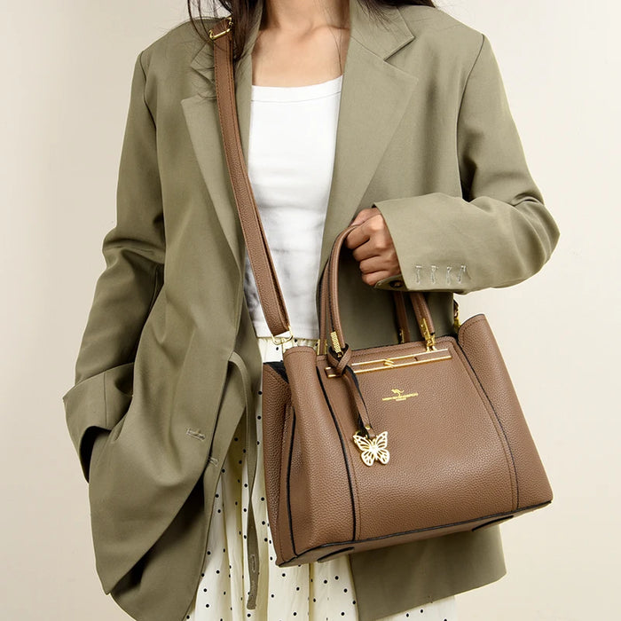 Women’s Tote Bag – Soft Microfiber Leather Casual Handbag with Zipper Closure - Samanta Factory