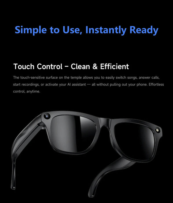 AI Smart Glasses with 6K Camera & Translation – Bluetooth Calling Music Photochromic Eyewear SF
