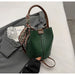 PU Leather Knitted Bucket Bag – Soft Casual Messenger Handbag for Women - Samanta Factory