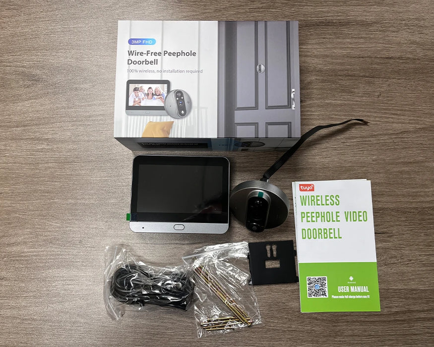Smart WiFi Door Viewer Camera – 3MP HD, 4.3" LCD, PIR Motion, 2-Way Audio, Night Vision, Tuya & Alexa. - Samanta Factory