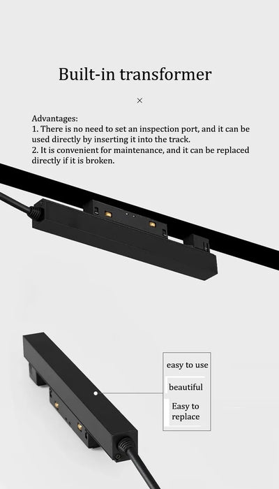 Magnetic LED Track Spotlight – 48V Linear Ceiling Light - Samanta Factory