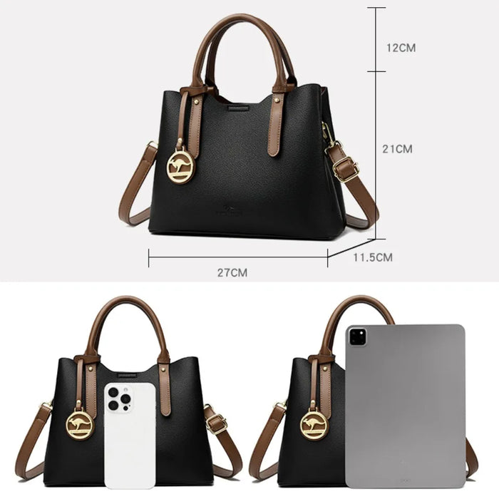 Soft PU Leather Handbag for Women – Luxury Designer Shoulder Tote - Samanta Factory