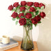 Artificial Velvet Roses – 50PCS Long-Stem Flower Bouquet SF