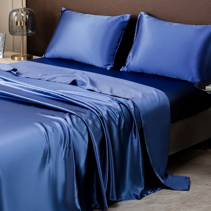 KISS NEST Satin Bed Sheet Set – Smooth 200TC Polyester, Twin to King Sizes - Samanta Factory