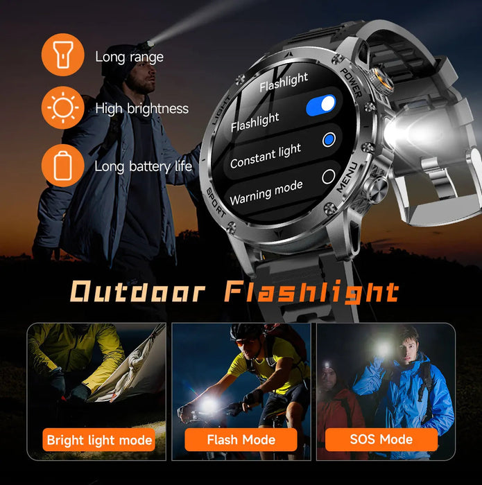 Outdoor Smartwatch – 1000mAh Long Battery & IP69K Waterproof SF