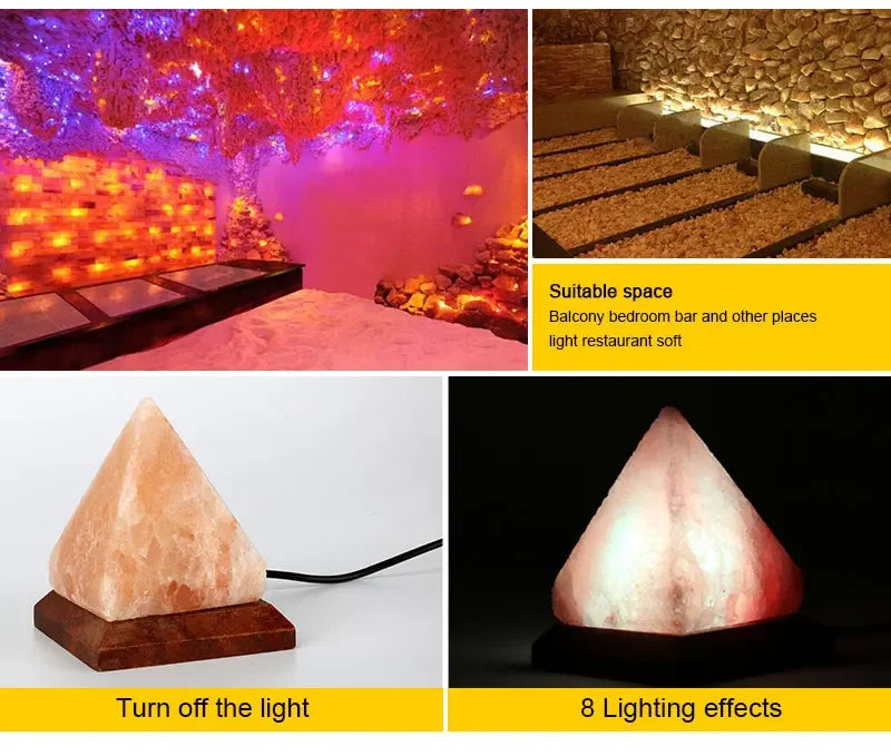 Himalayan Salt Lamp – Color-Changing LED with USB & Natural Air Purification