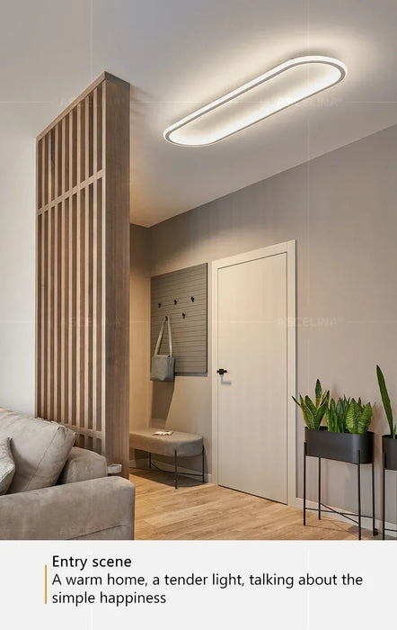 Modern LED Ceiling Light – Long Surface-Mounted Fixture with Dimmable Brightness - Samanta Factory